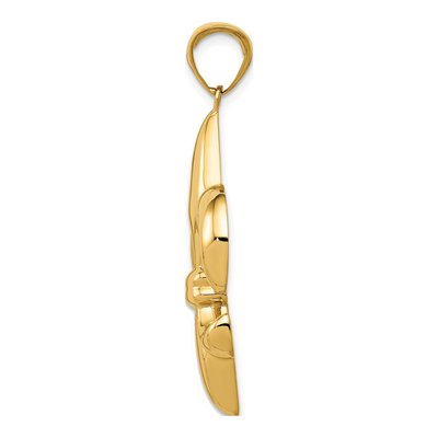 14K Yellow Gold Large Fleur-De-Lis Pendant – view 3