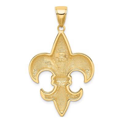 14K Yellow Gold Large Fleur-De-Lis Pendant – view 4