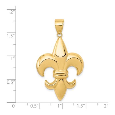 14K Yellow Gold Large Fleur-De-Lis Pendant – view 5
