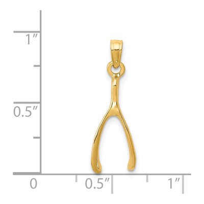 14K Yellow Gold Wishbone Pendant – view 5