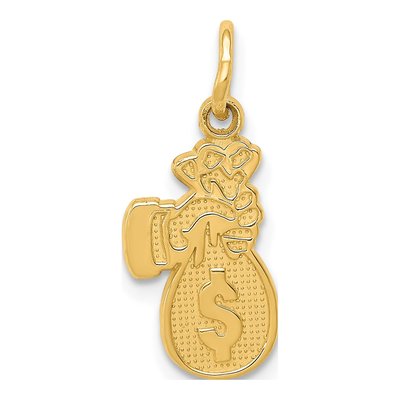 14K Yellow Gold Money Bag Pendant