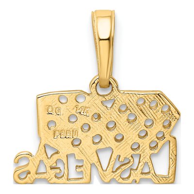 14K Yellow Gold Las Vegas Dice Pendant – view 4
