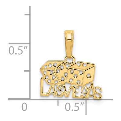 14K Yellow Gold Las Vegas Dice Pendant – view 5