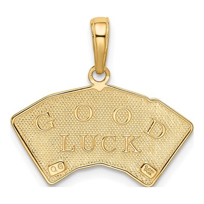 14K Yellow Gold Aces Playing Cards Pendant – view 4