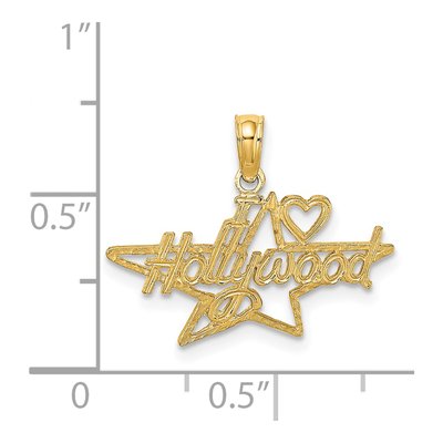 14K Yellow Gold I Heart Hollywood Star Charm – view 4