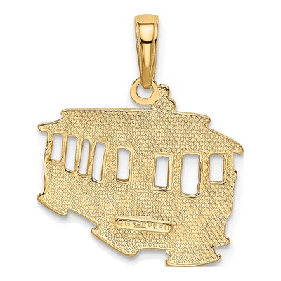 14K Yellow Gold Cable Car Pendant – view 4