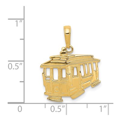 14K Yellow Gold Cable Car Pendant – view 5