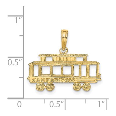 14K Yellow Gold San Francisco Cable Car Pendant – view 4