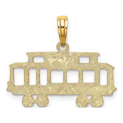 14K Yellow Gold San Francisco Cable Car Pendant – view 5