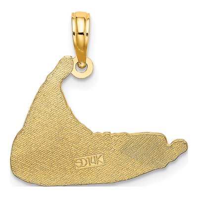 14K Yellow Gold Nantucket Map Pendant – view 5