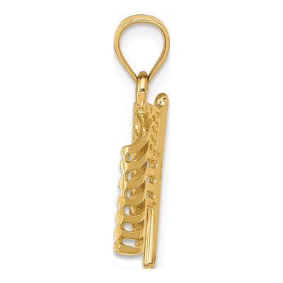 14K Yellow Gold Cut-Out American Flag Pendant – view 3