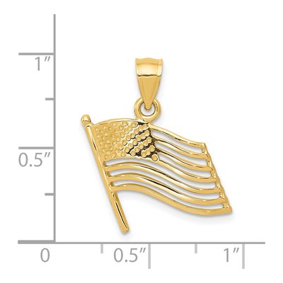 14K Yellow Gold Cut-Out American Flag Pendant – view 5