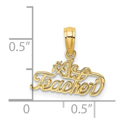 14K Yellow Gold Teacher Number 1 Pendant – view 4