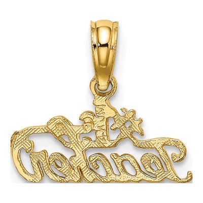 14K Yellow Gold Teacher Number 1 Pendant – view 5