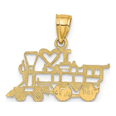 14K Yellow Gold I Heart Train Pendant – view 5