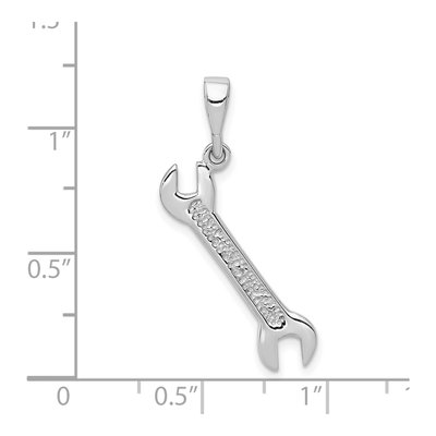 14K White Gold 3-D Wrench Pendant – view 4
