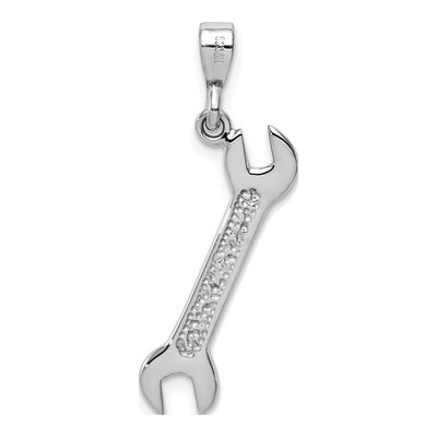 14K White Gold 3-D Wrench Pendant – view 5