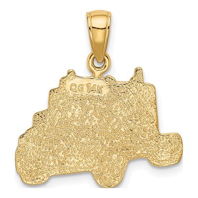 14K Yellow Gold Semi Truck Cab Pendant – view 4