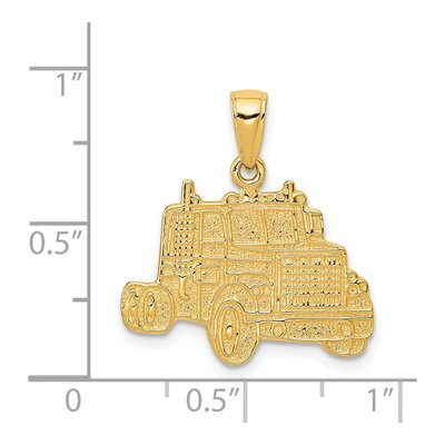 14K Yellow Gold Semi Truck Cab Pendant – view 5