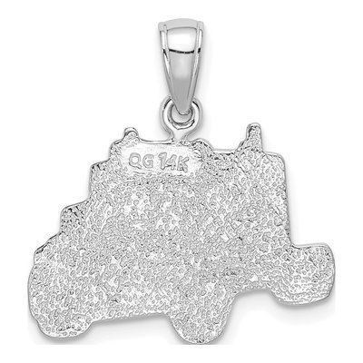 14K White Gold Semi Truck Cab Pendant – view 4