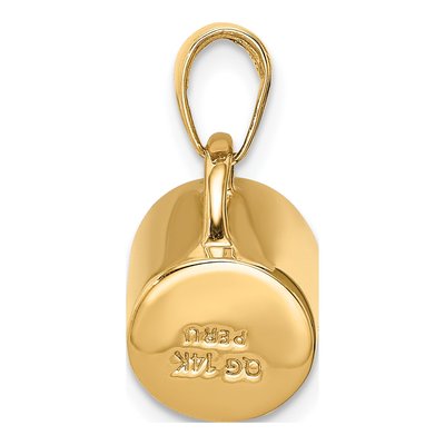 14K Yellow Gold 3-D Black Enamel Coffee Cup Pendant – view 4