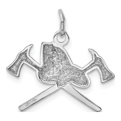 14K White Gold Fire Department Pendant – view 4