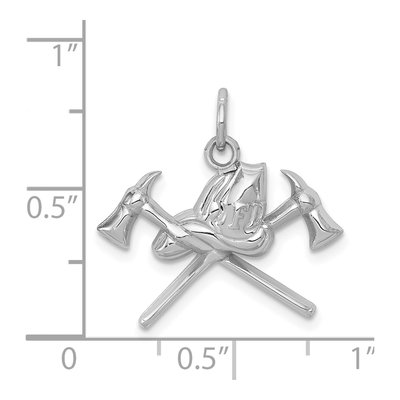 14K White Gold Fire Department Pendant – view 5