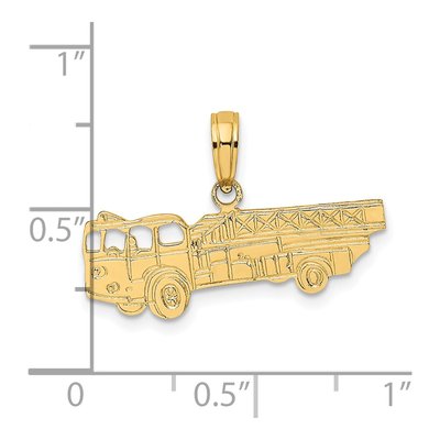 14K Yellow Gold Fire Truck Pendant – view 5