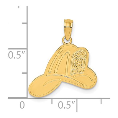14K Yellow Gold Fire Dept Helmet Pendant – view 4