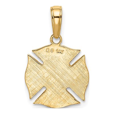 14K Yellow Gold Fire Dept Shield Pendant – view 4