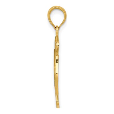 14K Yellow Gold Fire Dept St Florian Badge Pendant – view 3