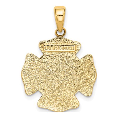 14K Yellow Gold Fire Dept St Florian Badge Pendant – view 4