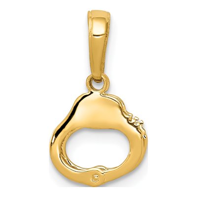 14K Yellow Gold Handcuffs Pendant – view 5