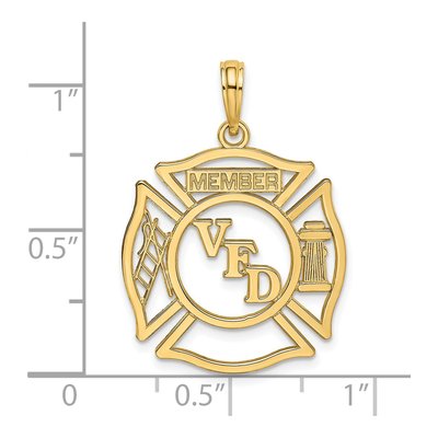 14K Yellow Gold VFD Member Shield Charm – view 4
