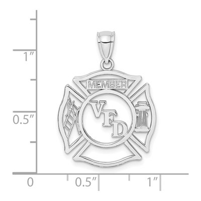 14K White Gold VFD Member Shield Pendant – view 5