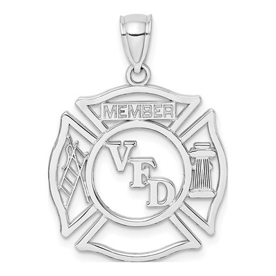 14K White Gold VFD Member Shield Pendant
