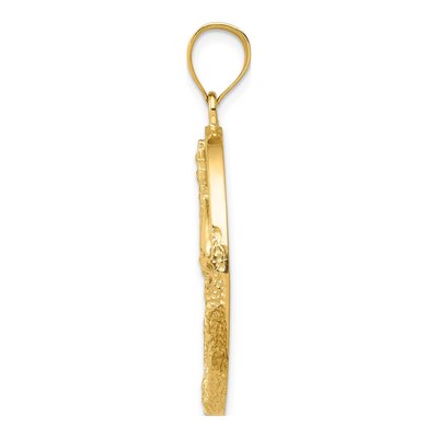 14K Yellow Gold Lab-Created Opal Lighthouse Pendant – view 3