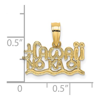 14K Yellow Gold Hawaii No Ka Oi Pendant – view 4