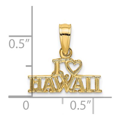 14K Yellow Gold I Heart Hawaii Pendant – view 4