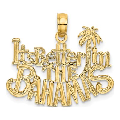 14K Yellow Gold 'better Bahamas' Charm