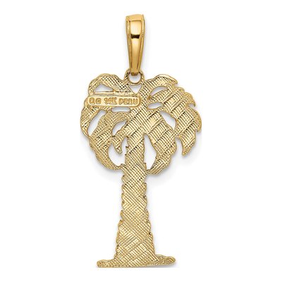 14K Yellow Gold Palm Tree Pendant – view 4