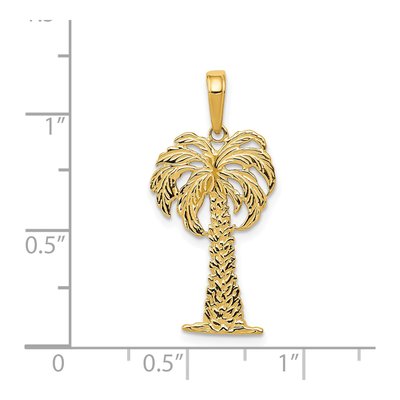 14K Yellow Gold Palm Tree Pendant – view 5
