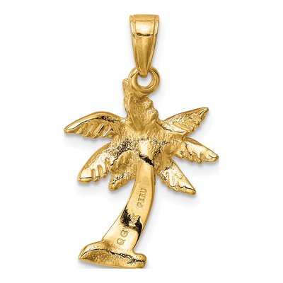 14K Yellow Gold Palm Tree Pendant – view 4