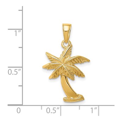 14K Yellow Gold Palm Tree Pendant – view 5