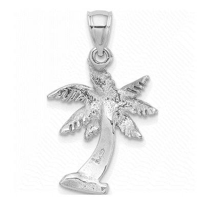 14K White Gold Palm Tree Pendant – view 4