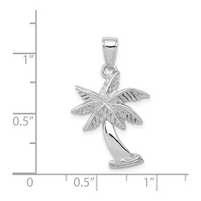 14K White Gold Palm Tree Pendant – view 5