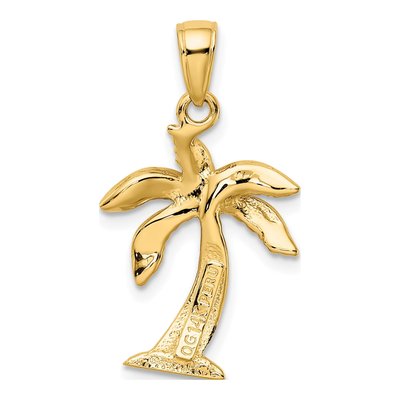 14K Yellow Gold Palm Tree Pendant – view 4
