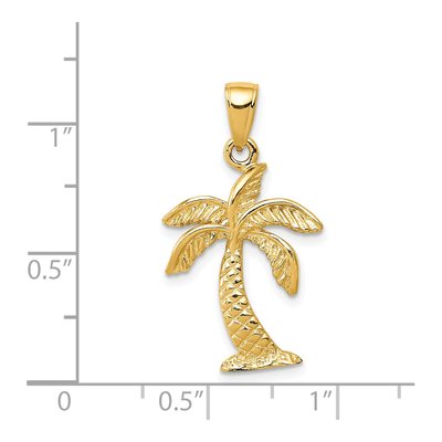 14K Yellow Gold Palm Tree Pendant – view 5
