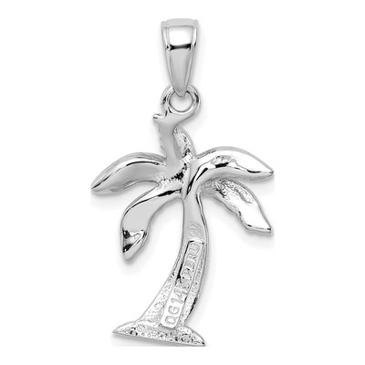 14K White Gold Palm Tree Pendant – view 4