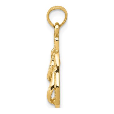 14K Yellow Gold 3-D Flip Flops Pendant – view 3